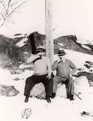 Italian residents of the sandbanks drinking homemade wine, 1950�s