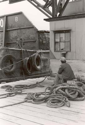 View of barge from office, 1979