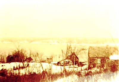 View across Hempstead Harbor from sandminers home, 1940