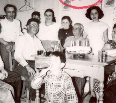 Birthday party celebration with Deriu family, c. 1950