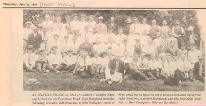 Annual Picnic at Goodwin-Gallagher Sand and Gravel Company. East Shore Road, Port Washington, N.Y., 1923