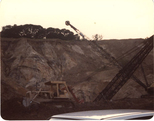 Billy Sherard in bulldozer with two drag lines, under Cliff Way, Port Washington, 1960�s