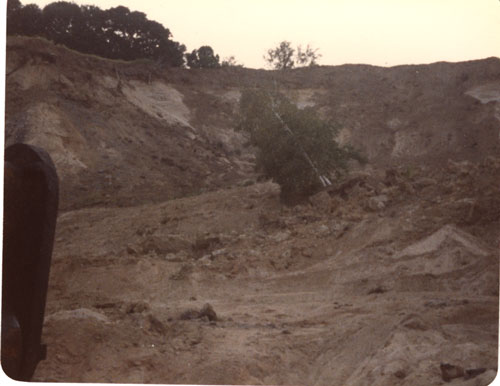 View of slide that collapsed from cave-in, 1980