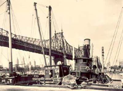 Photograph by Berenice Abbott, part of series �New York City in the Thirties�, from Federal Arts Project, showing rapid urbanization in the 1930�s