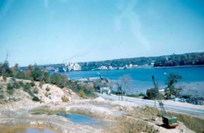 Color photograph of Colonial Sand and Gravel plant #2 in the 1950s, taken by retired worker, Vincent Bezmen