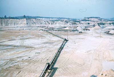 Color photograph of Colonial Sand and Gravel plant #2 in the 1950s, taken by retired worker, Vincent Bezmen
